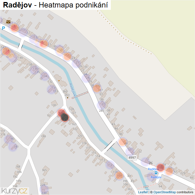 Mapa Radějov - Firmy v části obce.