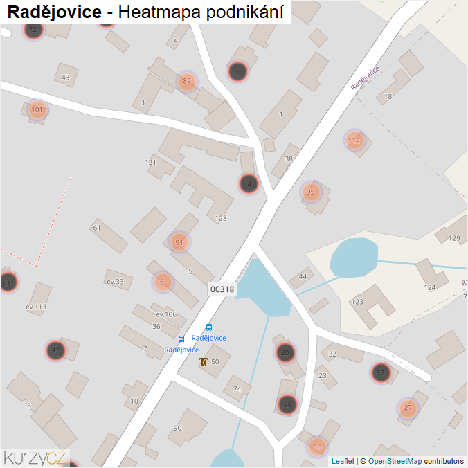 Mapa Radějovice - Firmy v obci.