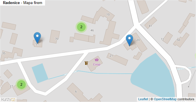 Radenice - mapa firem