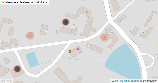 Radenice - mapa podnikání