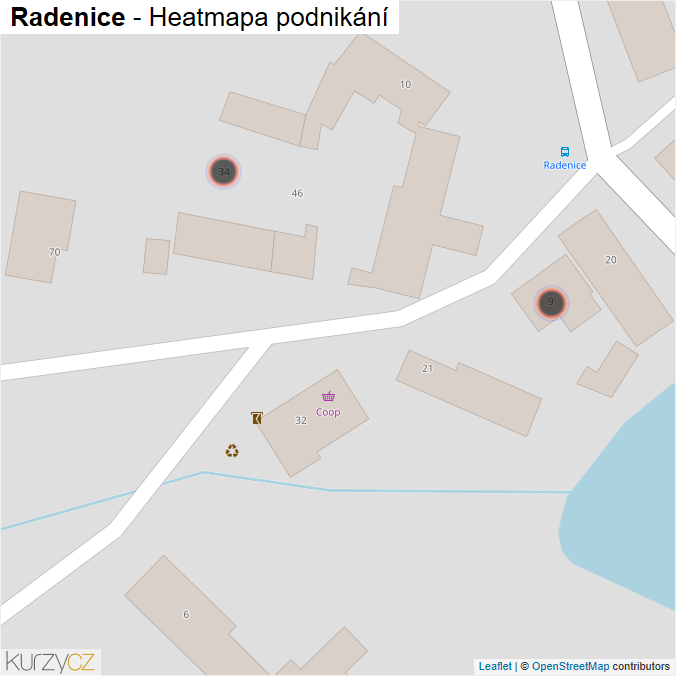 Mapa Radenice - Firmy v obci.