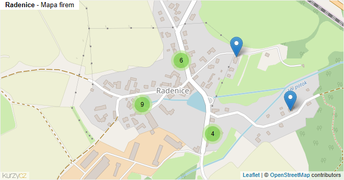 Radenice - mapa firem