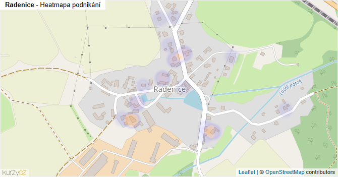 Radenice - mapa podnikání
