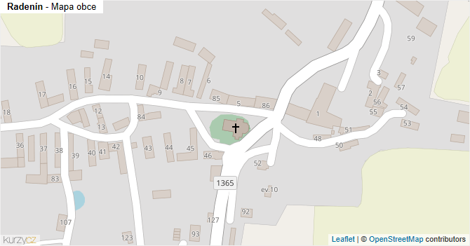 Radenín - mapa obce