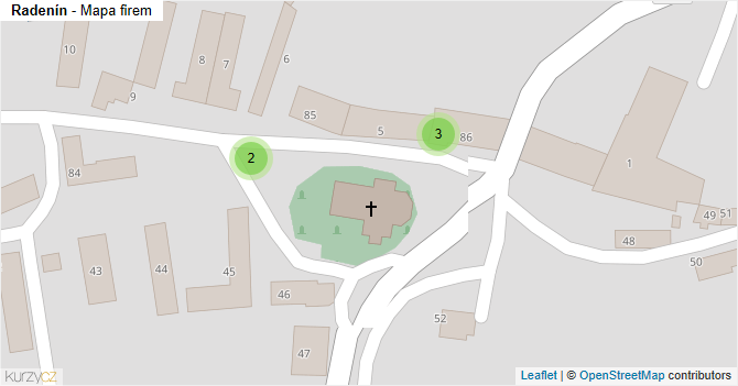 Radenín - mapa firem