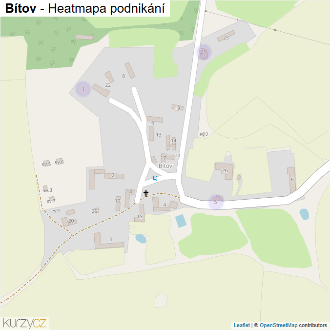 Mapa Bítov - Firmy v části obce.