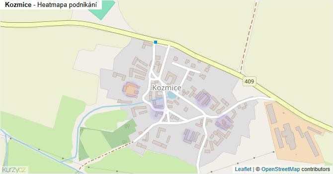 Kozmice - mapa podnikání