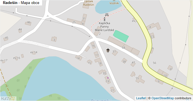 Radešín - mapa obce