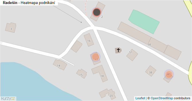 Radešín - mapa podnikání