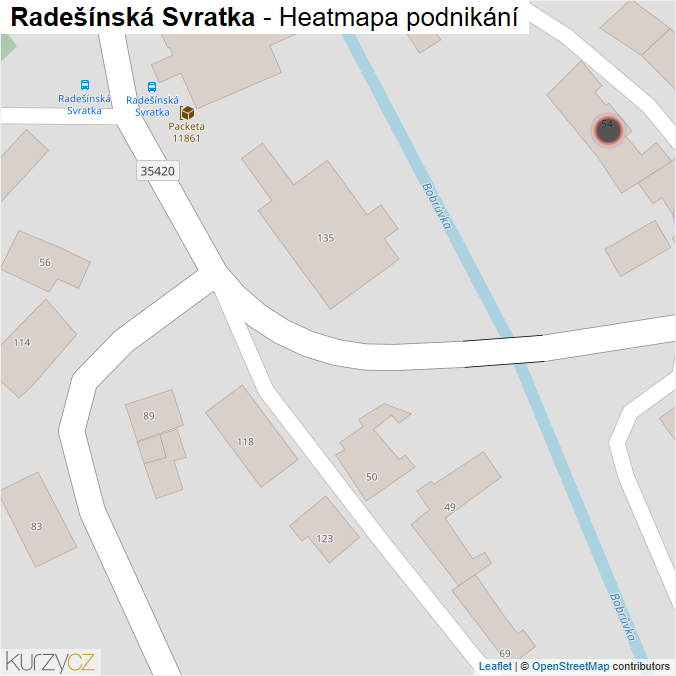 Mapa Radešínská Svratka - Firmy v obci.