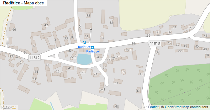 Radětice - mapa obce