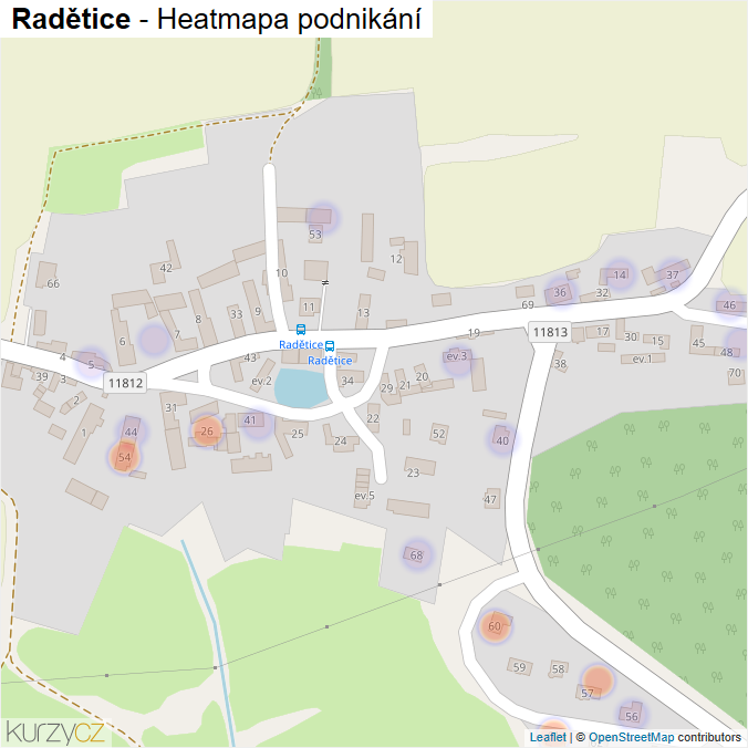 Mapa Radětice - Firmy v části obce.