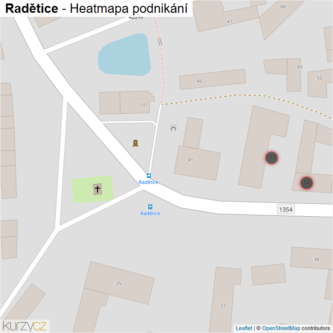 Mapa Radětice - Firmy v obci.