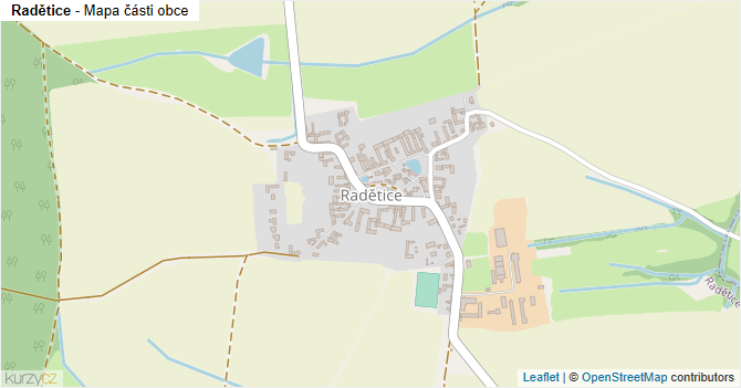 Radětice - mapa části obce