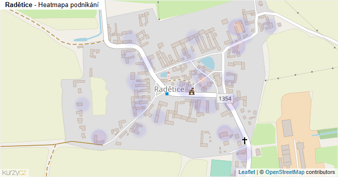Radětice - mapa podnikání