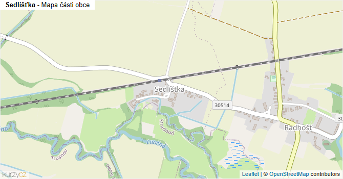 Sedlíšťka - mapa části obce