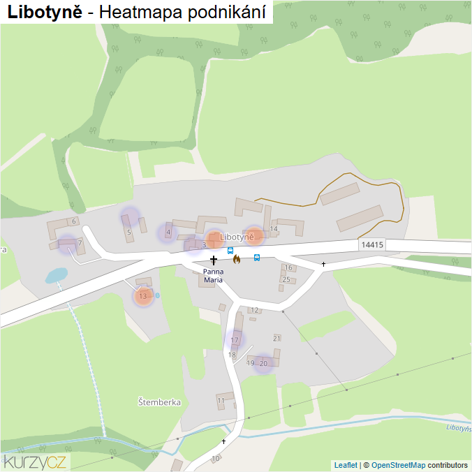 Mapa Libotyně - Firmy v části obce.