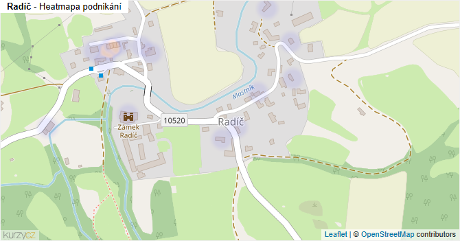 Radíč - mapa podnikání