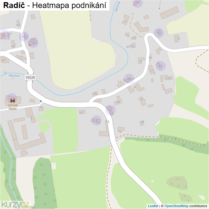 Mapa Radíč - Firmy v části obce.