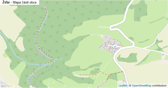 Žďár - mapa části obce