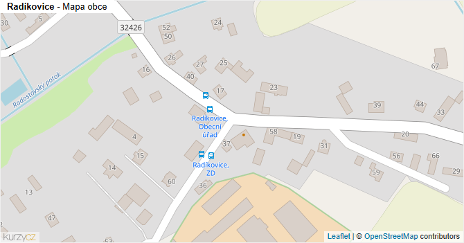Radíkovice - mapa obce