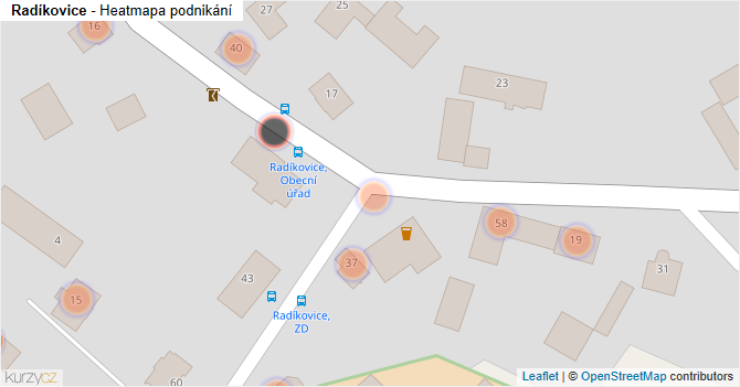 Radíkovice - mapa podnikání