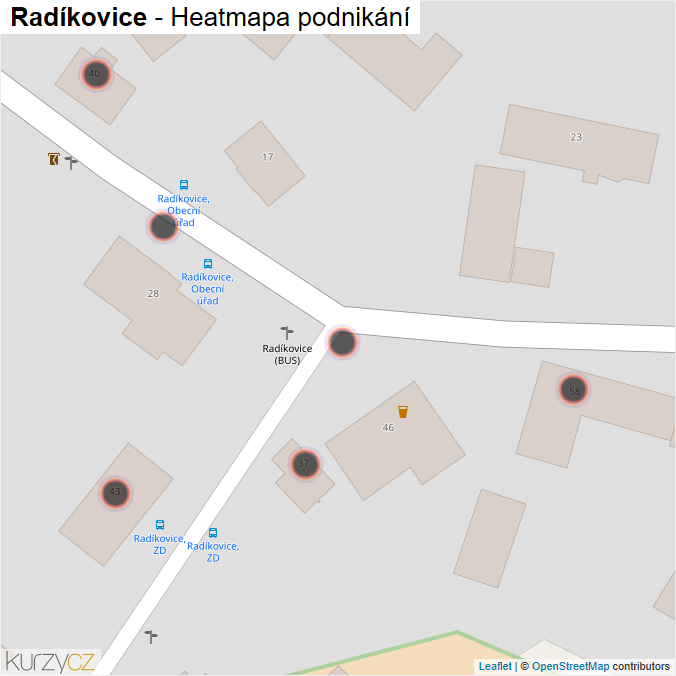 Mapa Radíkovice - Firmy v obci.