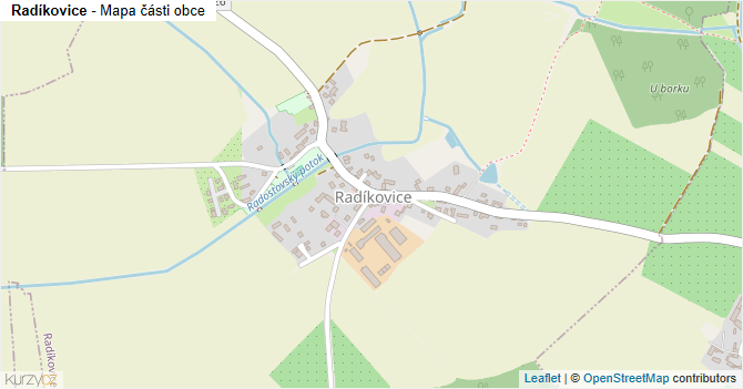 Radíkovice - mapa části obce