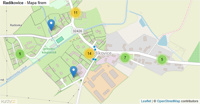 Radíkovice - mapa firem