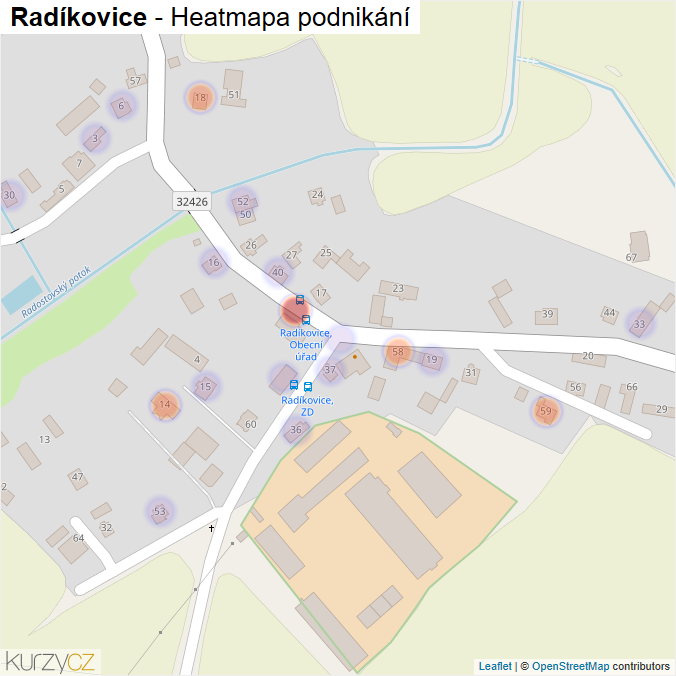 Mapa Radíkovice - Firmy v části obce.