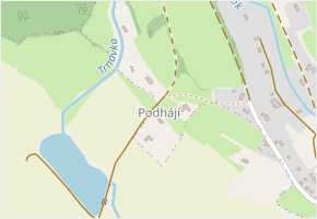 Podhájí v obci Radim - mapa části obce