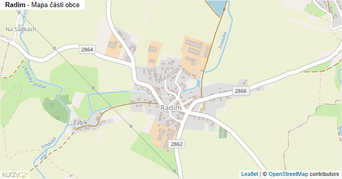 Radim - mapa části obce