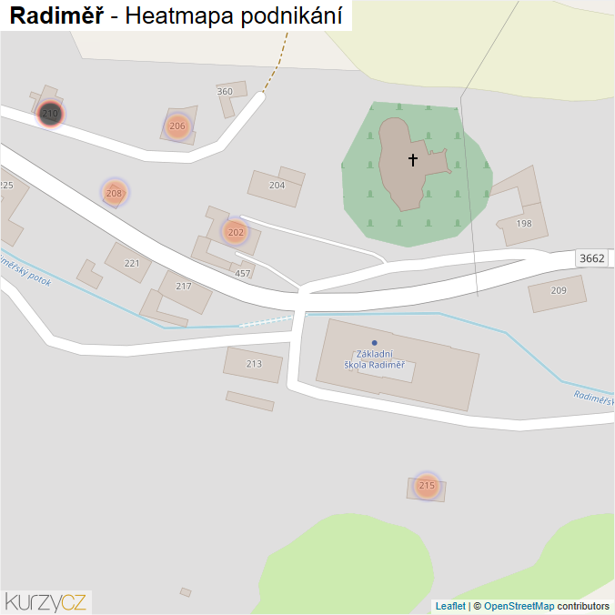 Mapa Radiměř - Firmy v obci.