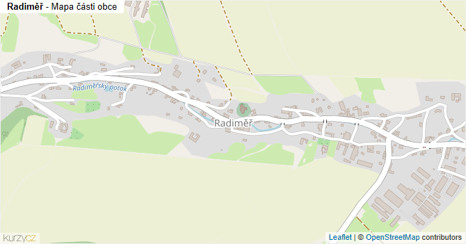 Radiměř - mapa části obce