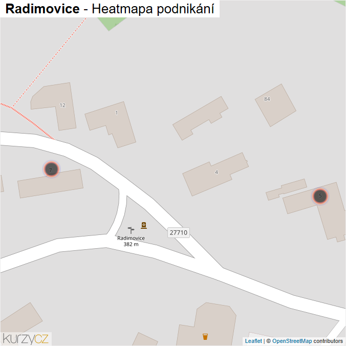 Mapa Radimovice - Firmy v obci.
