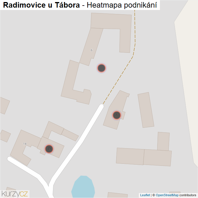 Mapa Radimovice u Tábora - Firmy v obci.