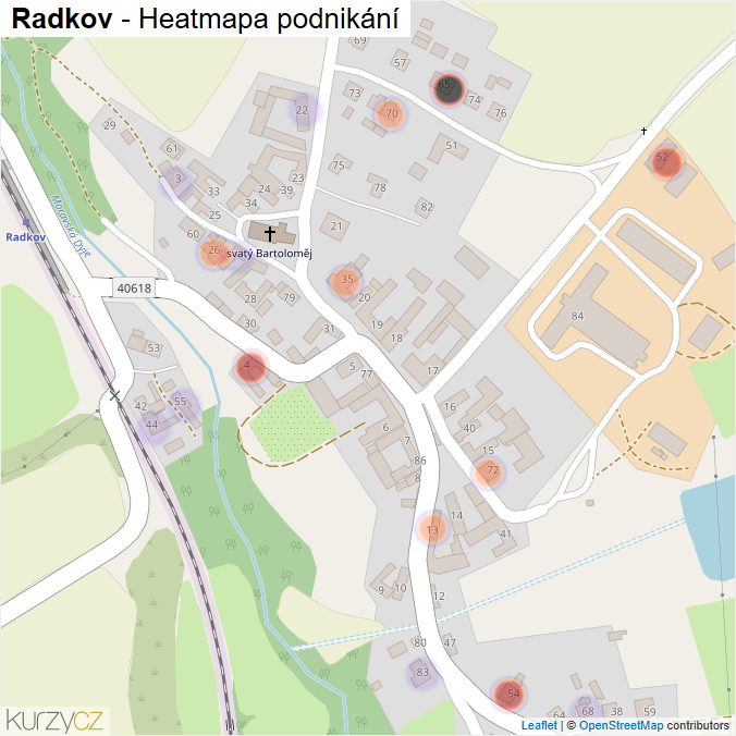 Mapa Radkov - Firmy v části obce.