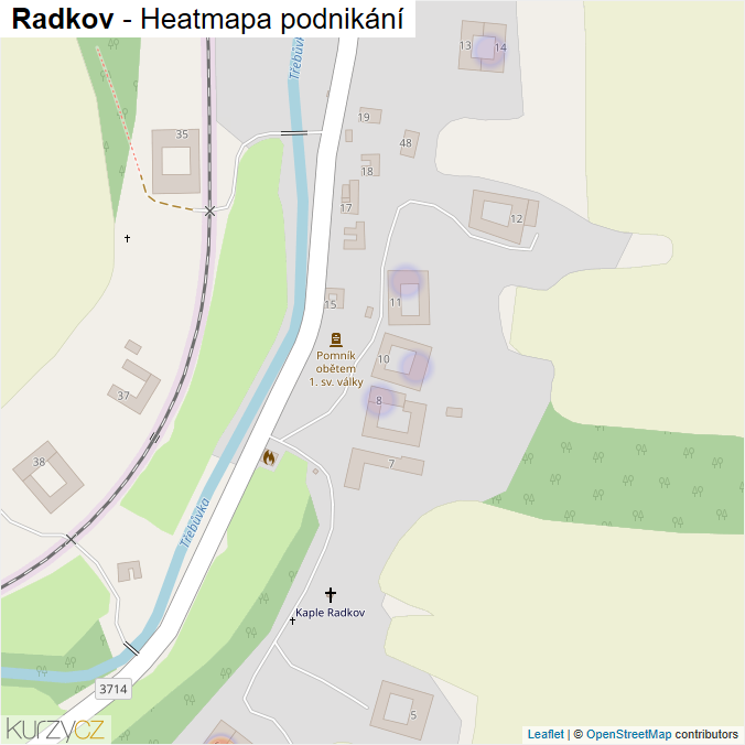 Mapa Radkov - Firmy v části obce.