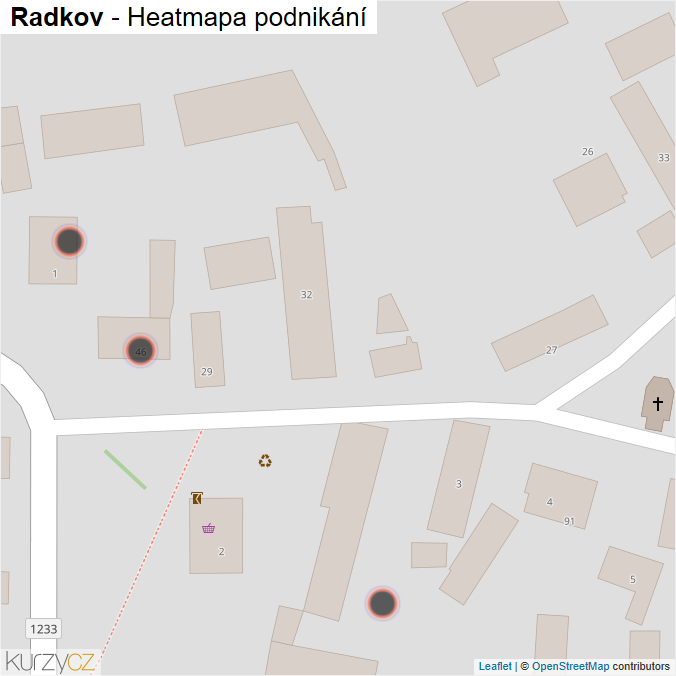 Mapa Radkov - Firmy v obci.