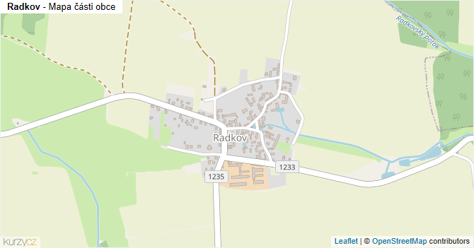 Radkov - mapa části obce
