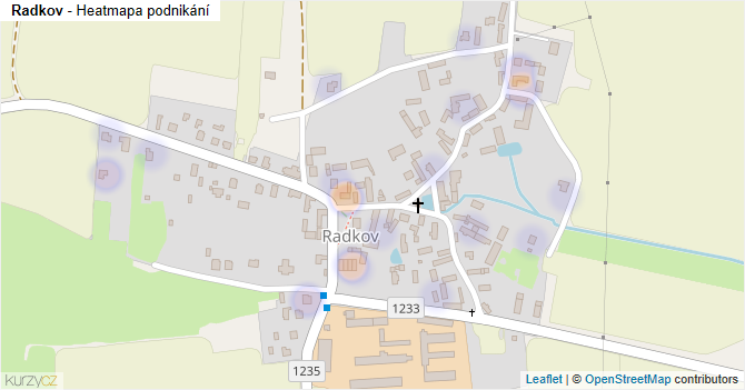 Radkov - mapa podnikání