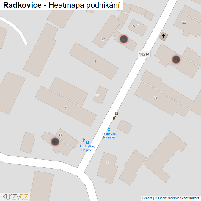 Mapa Radkovice - Firmy v obci.