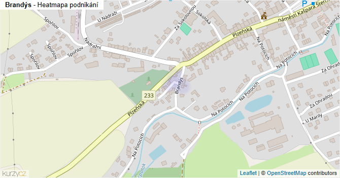 Brandýs - mapa podnikání