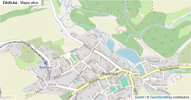 Dědická - mapa ulice