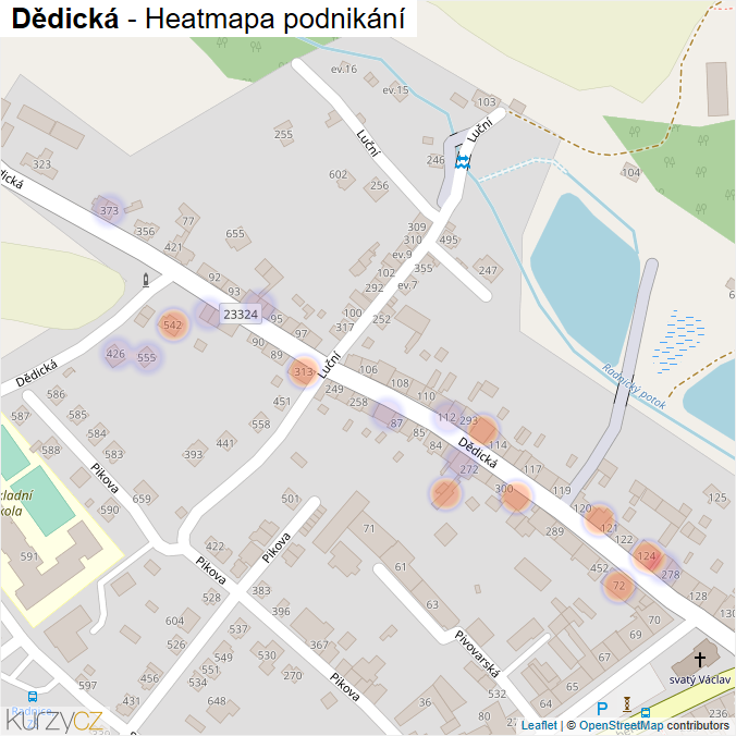 Mapa Dědická - Firmy v ulici.