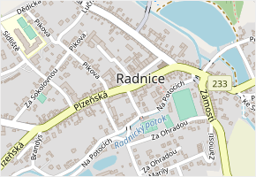 Fričkovna v obci Radnice - mapa ulice