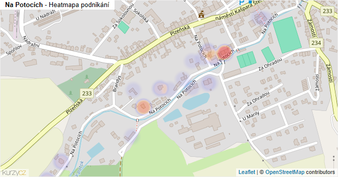 Na Potocích - mapa podnikání