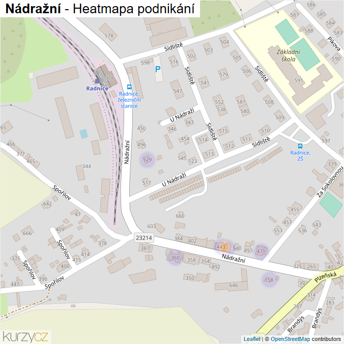 Mapa Nádražní - Firmy v ulici.