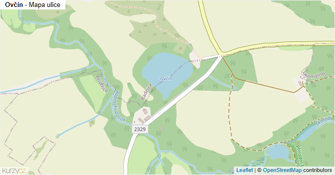 Ovčín - mapa ulice