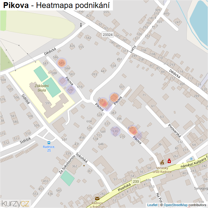 Mapa Pikova - Firmy v ulici.